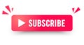 Vector illustration red subscribe channel button. modern website icon element.