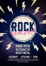 Vector Illustration Rock Concert Poster With Text, LP And Grunge Effect. Royalty Free Stock Photo