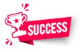 Unbenannt-Vector Illustration Success Label With Trophy Icon. Modern Web Banner.