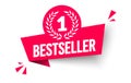 Red Dynamic Number One Bestseller Label Royalty Free Stock Photo