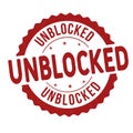 Unblocked grunge rubber stamp Royalty Free Stock Photo