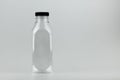 Unbranded plastic transparent bottle mockup copy space. Branding identity template for text and design
