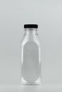 Unbranded plastic transparent bottle vertical mockup. Branding identity template for text and design