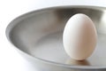 Unbroken Egg on a Pan Royalty Free Stock Photo