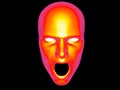 Uncanny screaming face - thermal view Royalty Free Stock Photo
