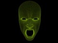 Uncanny screaming face - wireframe of a screaming face mask Royalty Free Stock Photo