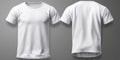 Uncanny Valley Realism T-Shirt Template for Front and Back Views on Gray Background.