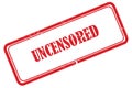 uncensored stamp on white Royalty Free Stock Photo
