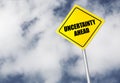 Uncertainty ahead sign Royalty Free Stock Photo