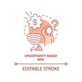 Uncertainty-based risk terracotta concept icon Royalty Free Stock Photo