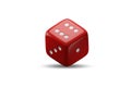 Uncertainty concept with dice standing on its edge - 3d rendering Royalty Free Stock Photo