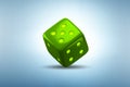 Uncertainty concept with dice standing on its edge - 3d rendering Royalty Free Stock Photo