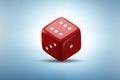 Uncertainty concept with dice standing on its edge - 3d rendering Royalty Free Stock Photo
