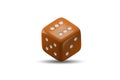 Uncertainty concept with dice standing on its edge - 3d rendering