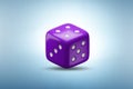 Uncertainty concept with dice standing on its edge - 3d rendering Royalty Free Stock Photo