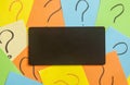 uncertainty or doubt concept, question mark on a sticky note on Royalty Free Stock Photo