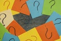 uncertainty or doubt concept, question mark on a sticky note on Royalty Free Stock Photo