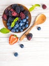 Ãâunch of wild berries and mint Royalty Free Stock Photo