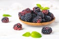 Ãâunch of wild berries and mint Royalty Free Stock Photo