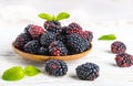 Ãâunch of wild berries and mint Royalty Free Stock Photo