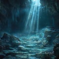 The uncharted depths of a cave Royalty Free Stock Photo