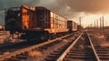 unclaimed rusty freight wagons derailed or on abandoned branches.