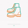 Uncle boots for camping and hiking thin line icon