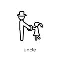 uncle icon. Trendy modern flat linear vector uncle icon on white