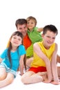 Uncle with nephews and niece Royalty Free Stock Photo