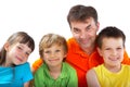 Uncle with nephews and niece Royalty Free Stock Photo