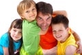 Uncle with nephews and niece Royalty Free Stock Photo
