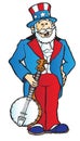 Uncle Sam with banjo Royalty Free Stock Photo