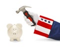 Uncle Sam Breaking Bank Royalty Free Stock Photo