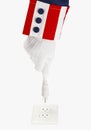 Uncle Sam Electric Plug Royalty Free Stock Photo