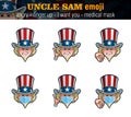 Uncle Sam Emoji - Angry - Index Finger Up - I Want You - Surgical Mask Royalty Free Stock Photo