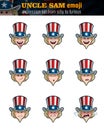 Uncle Sam Emoji - Expression Set from Silly to Furious