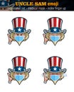 Uncle Sam Emoji - Expression Set - Surgical Mask - Index Finger Up