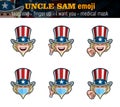 Uncle Sam Emoji - Laughing - Index Finger Up - I Want You - Surgical Mask Royalty Free Stock Photo