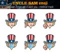 Uncle Sam Emoji - Serious - Index Finger Up - I Want You - Surgical Mask Royalty Free Stock Photo