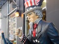 Uncle Sam figure next to a souvenirs shop in New York