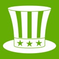 Uncle sam hat icon green