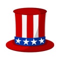 Uncle Sam hat Icon. Happy 4 th July and Independence Day. Vector