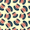 Uncle Sam hat seamless pattern. Royalty Free Stock Photo
