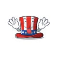 Uncle sam hat with tongue out mascot