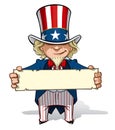 Uncle Sam Holding a Sign