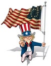 Uncle Sam I Want You - Betsy Ross Flag Royalty Free Stock Photo