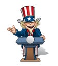Uncle Sam Presidential Podium Open Royalty Free Stock Photo