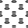 Uncle Sam`s hat icon in black style isolated on white background. Patriot day pattern stock vector illustration. Royalty Free Stock Photo