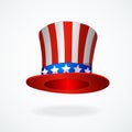 Uncle Sam's hat vector. 4 of July celebration icon