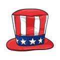 Uncle Sam\'s hat on white background. Vector illustration